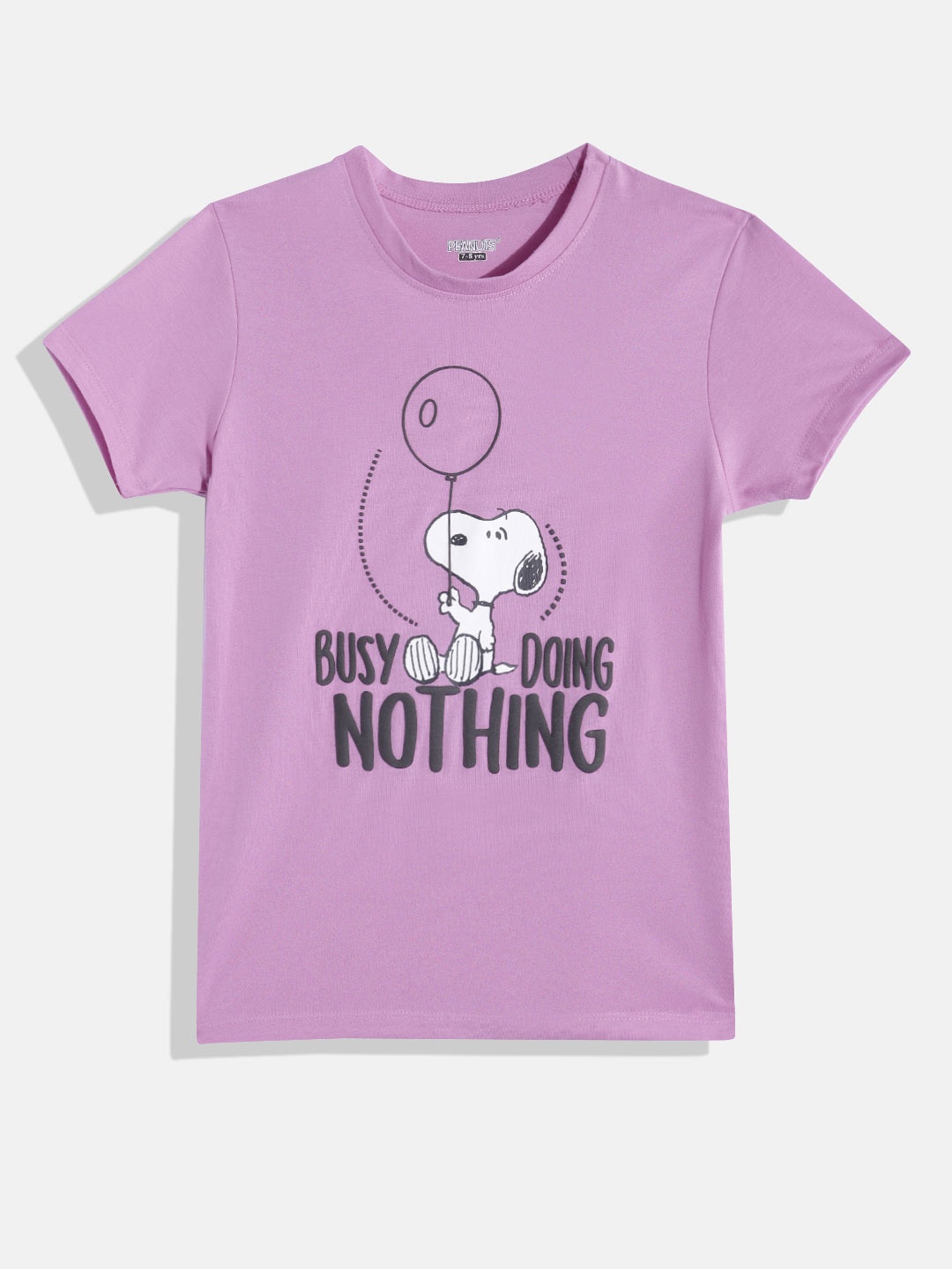 

Eteenz Girls Premium Cotton Snoopy Printed T-shirt, Lavender