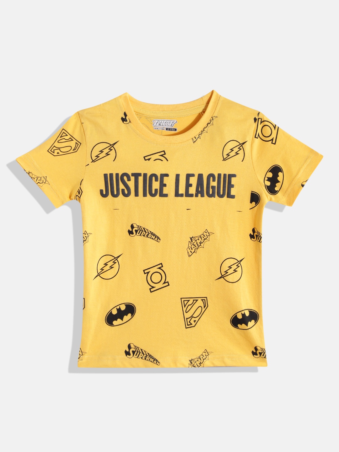 

Eteenz Boys Premium Cotton Justice League Printed T-shirt, Yellow