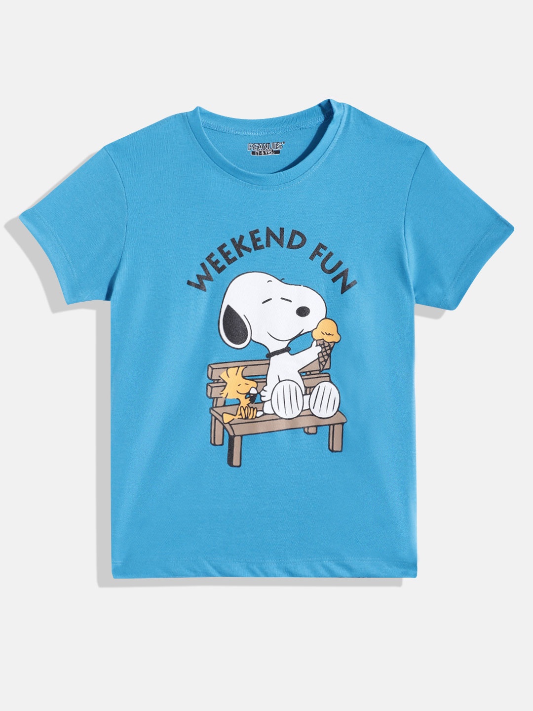 

Eteenz Girls Premium Cotton Snoopy Printed T-shirt, Blue