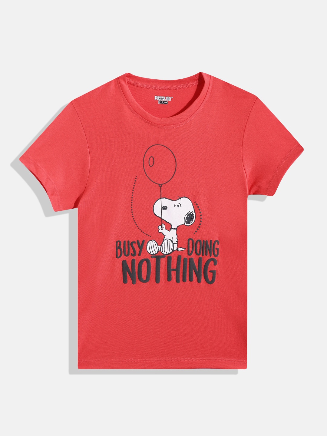 

Eteenz Girls Premium Cotton Snoopy Printed T-shirt, Red