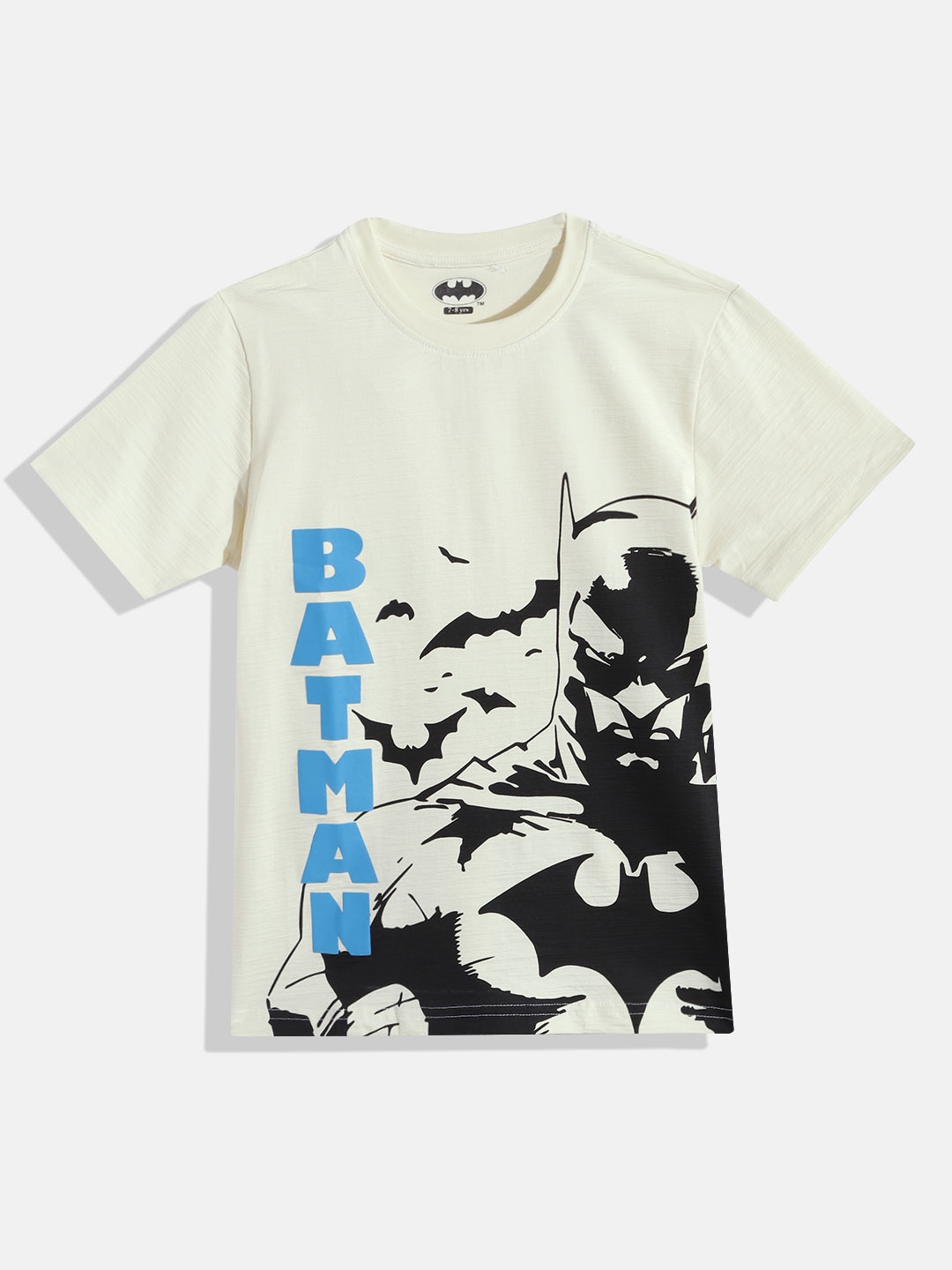 

Eteenz Boys Premium Cotton Batman Printed T-shirt, Off white