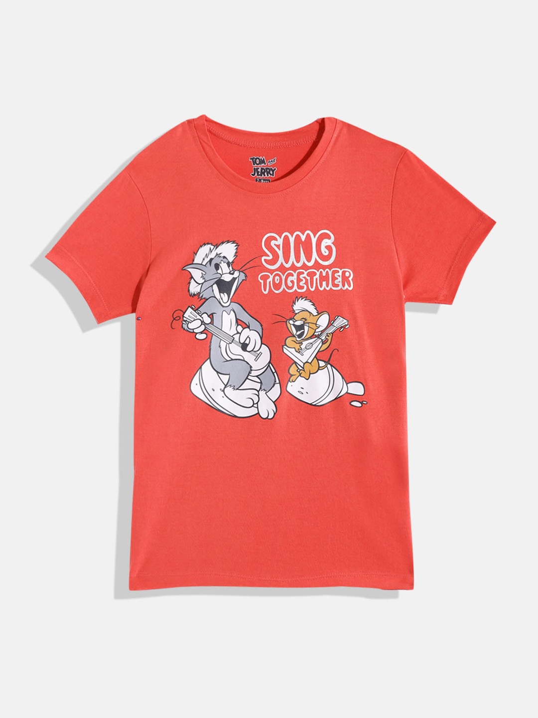 

Eteenz Girls Premium Cotton Tom & Jerry Printed T-shirt, Red
