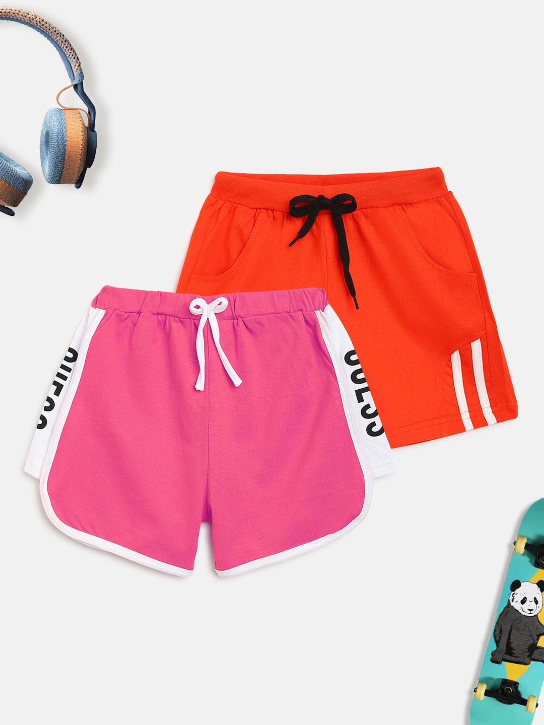 

HOMEGROWN Girls Pack Of 2 Shorts, Pink