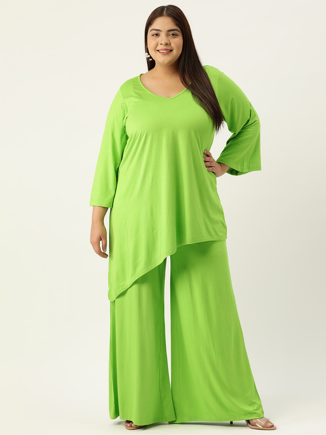 

theRebelinme Women Green Top with Palazzos