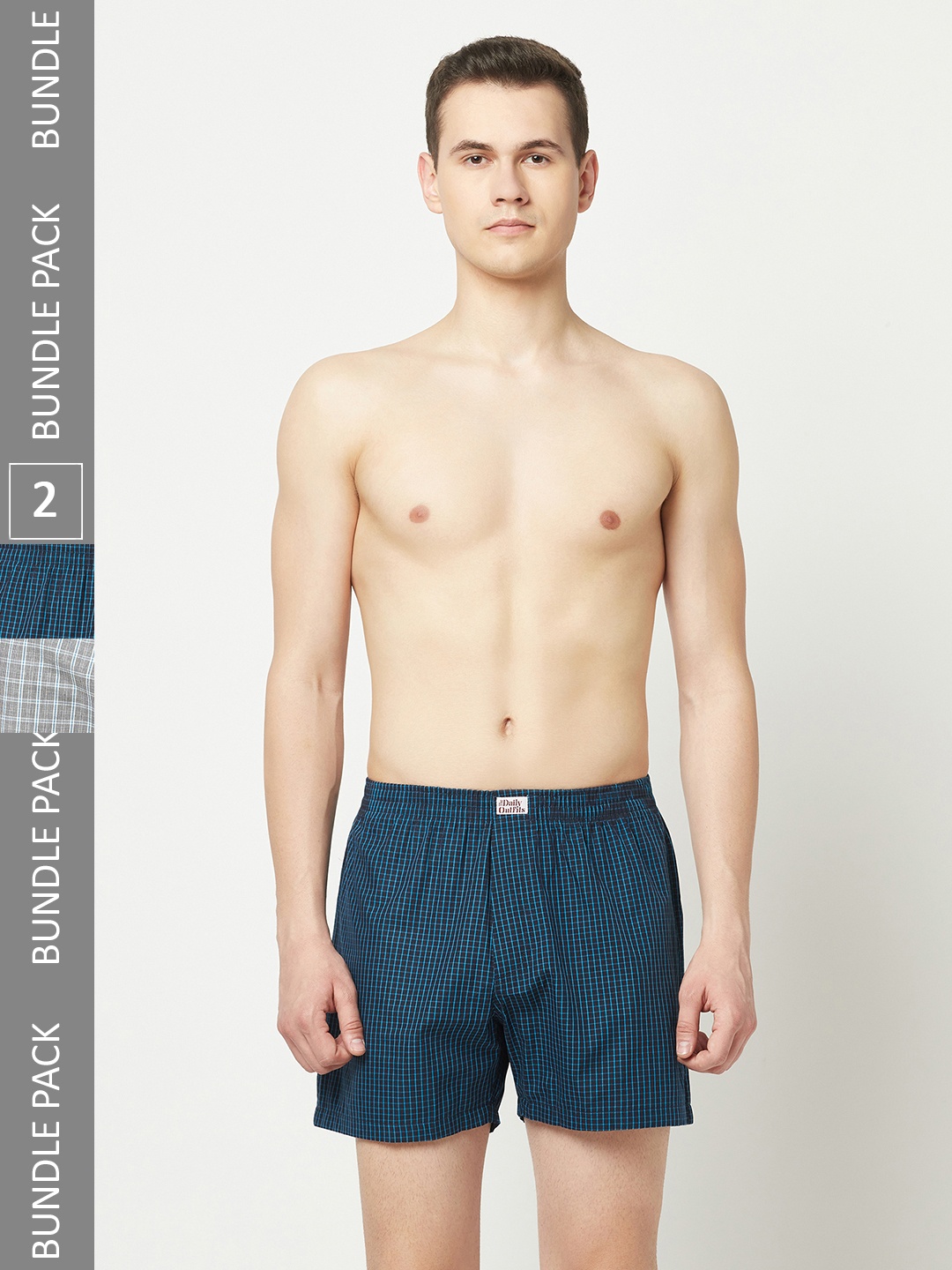 

THE DAILY OUTFITS Pack Of 2 Microlines Cotton Breathable Boxers, Blue