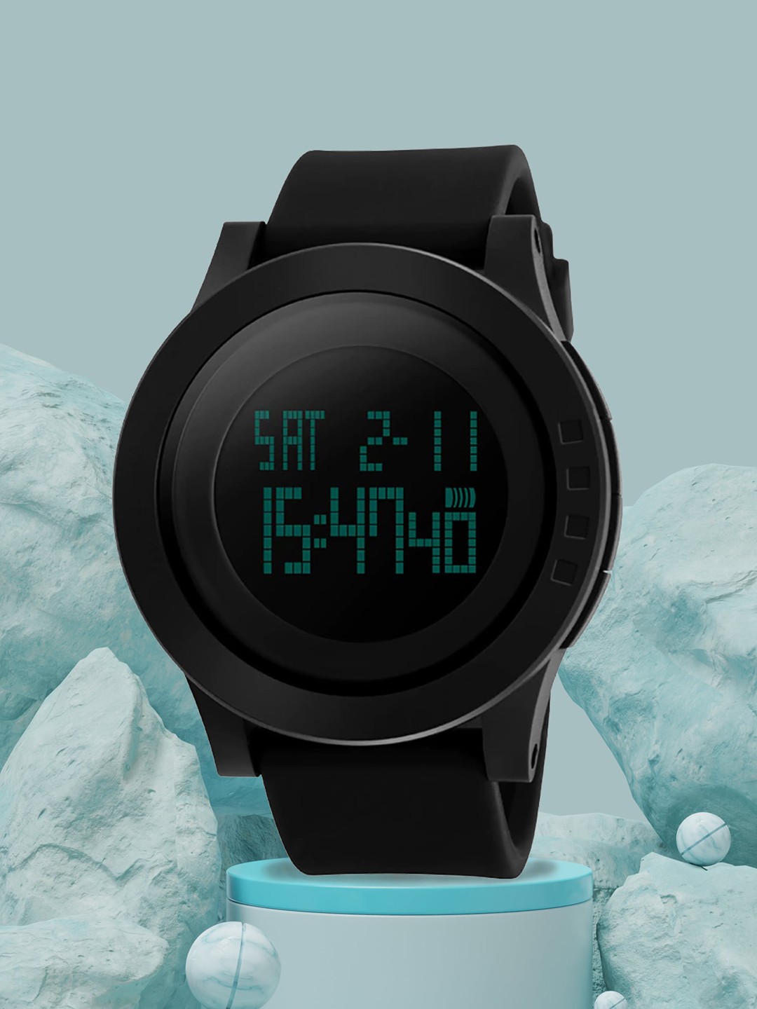 

Shocknshop Men Bracelet Style Straps Digital Multi Function Watch SK16Black, Black