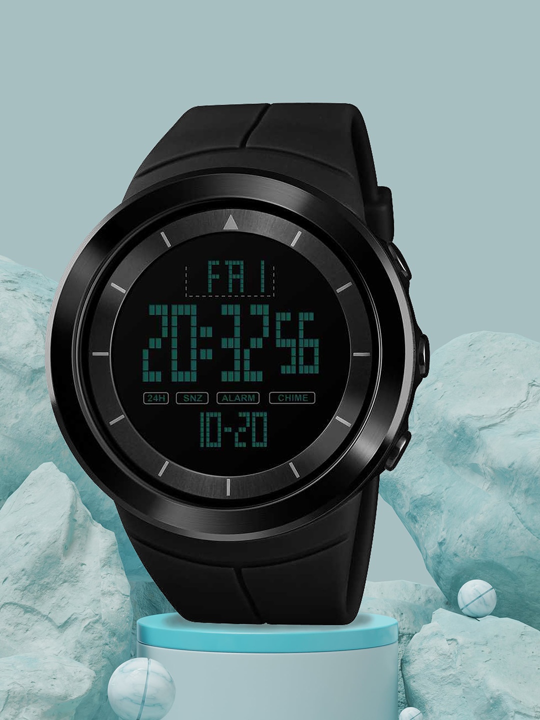 

Shocknshop Men Digital Multi Function Watch SK18Black, Black