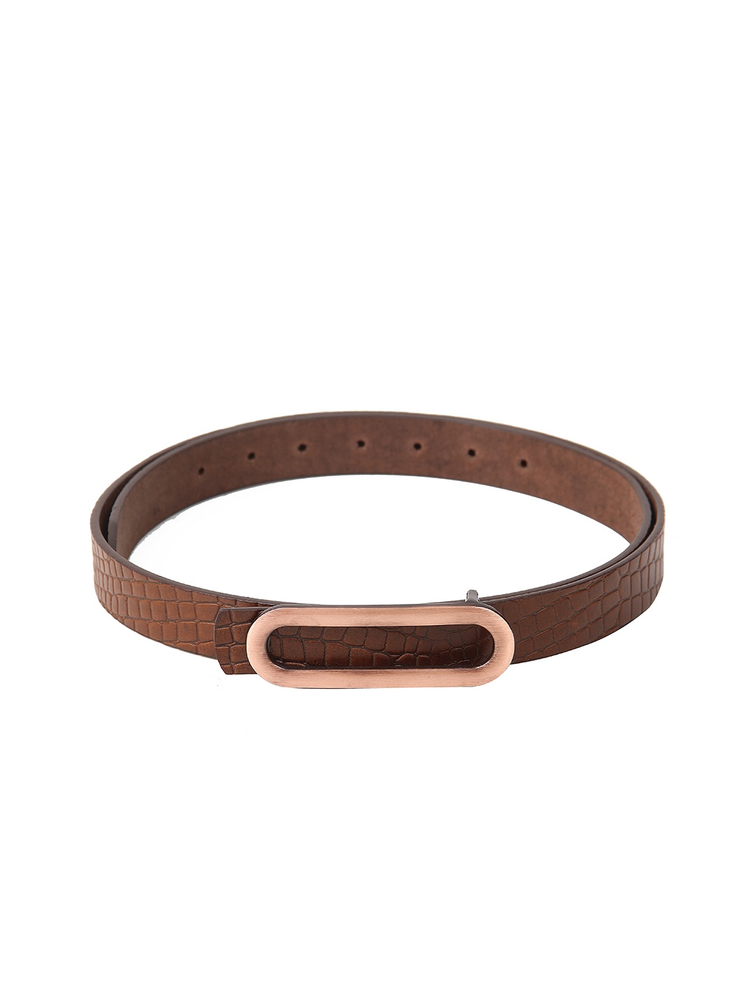 

Calvadoss Women Textured Leather Belt, Brown