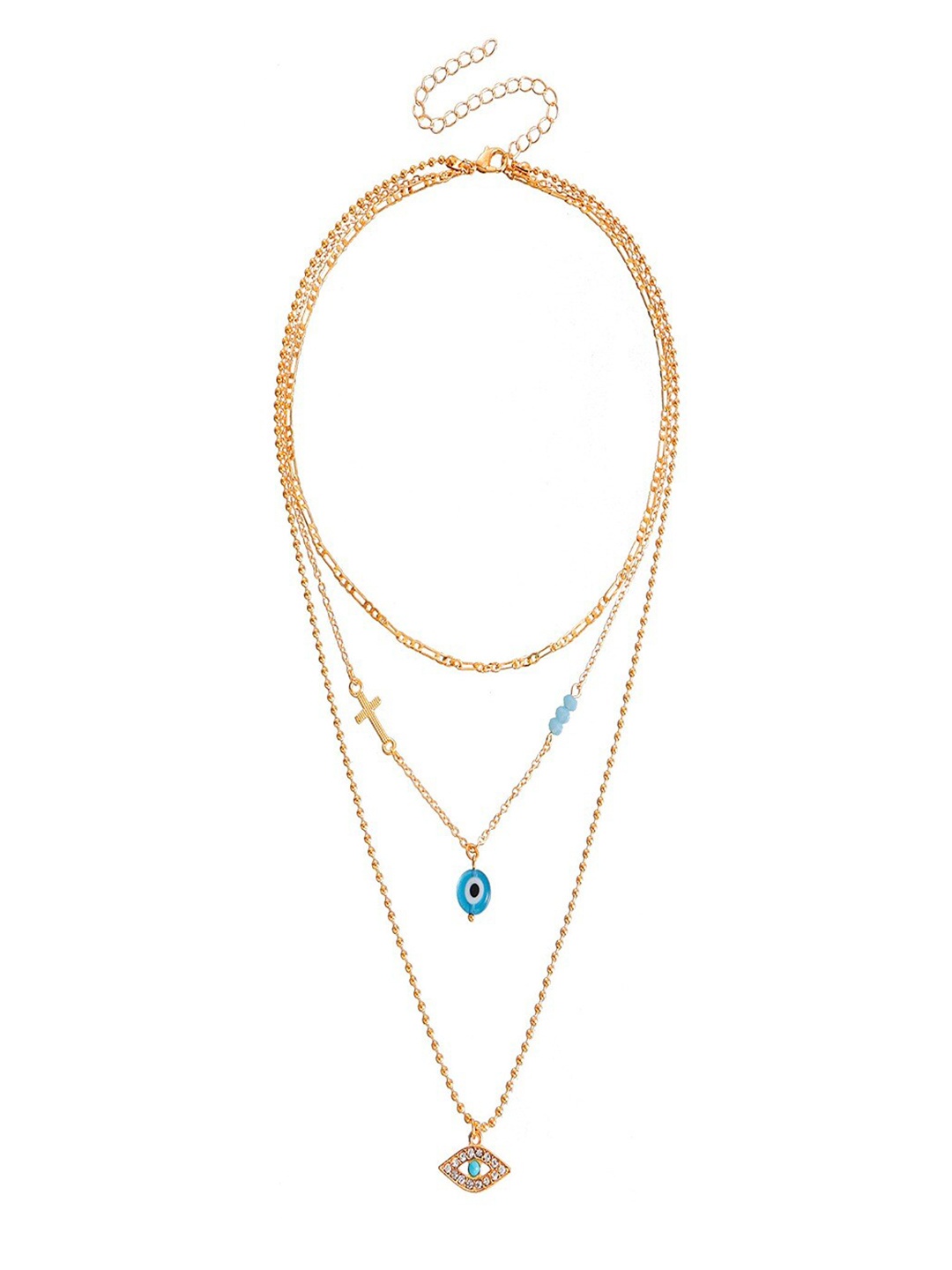 

UNIVERSITY TRENDZ Gold-Plated Evil Eye Layered Necklace