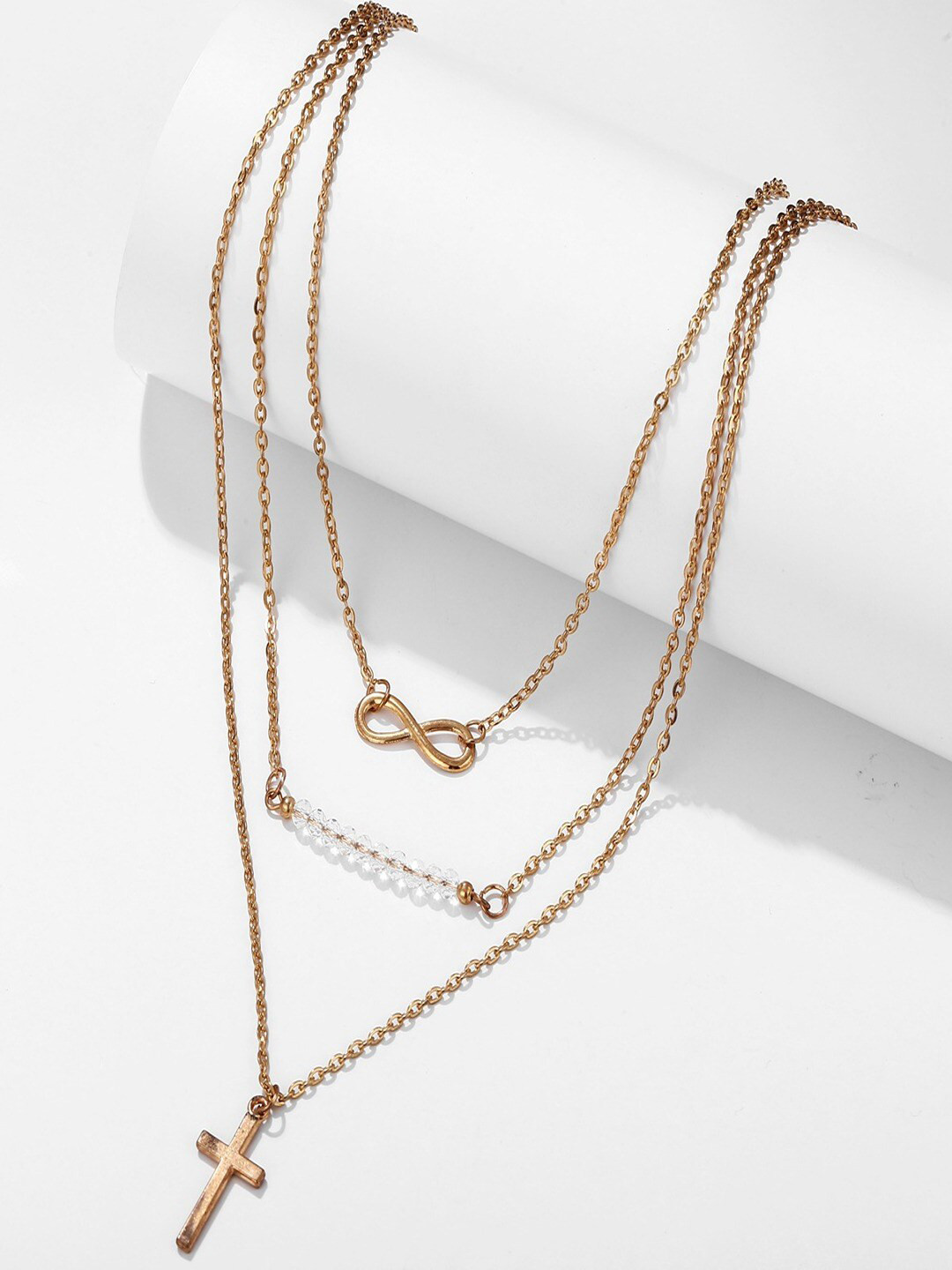 

UNIVERSITY TRENDZ Gold-Toned & White Gold-Plated Layered Necklace