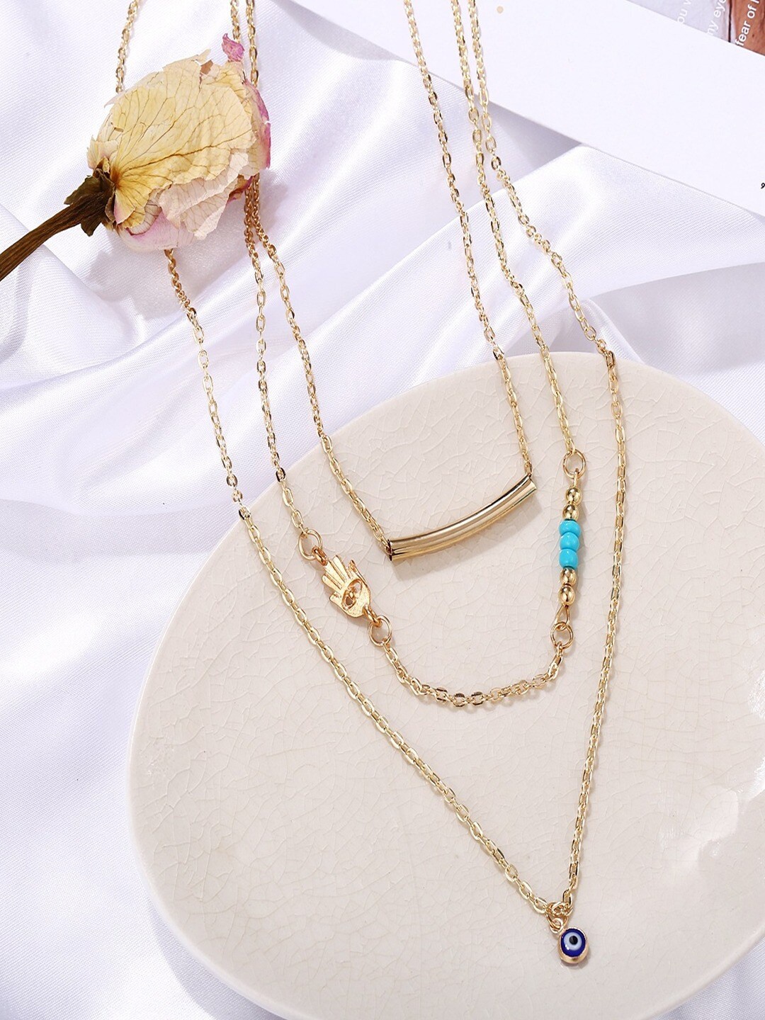 

UNIVERSITY TRENDZ Gold-Plated Evil Eye Layered Necklace