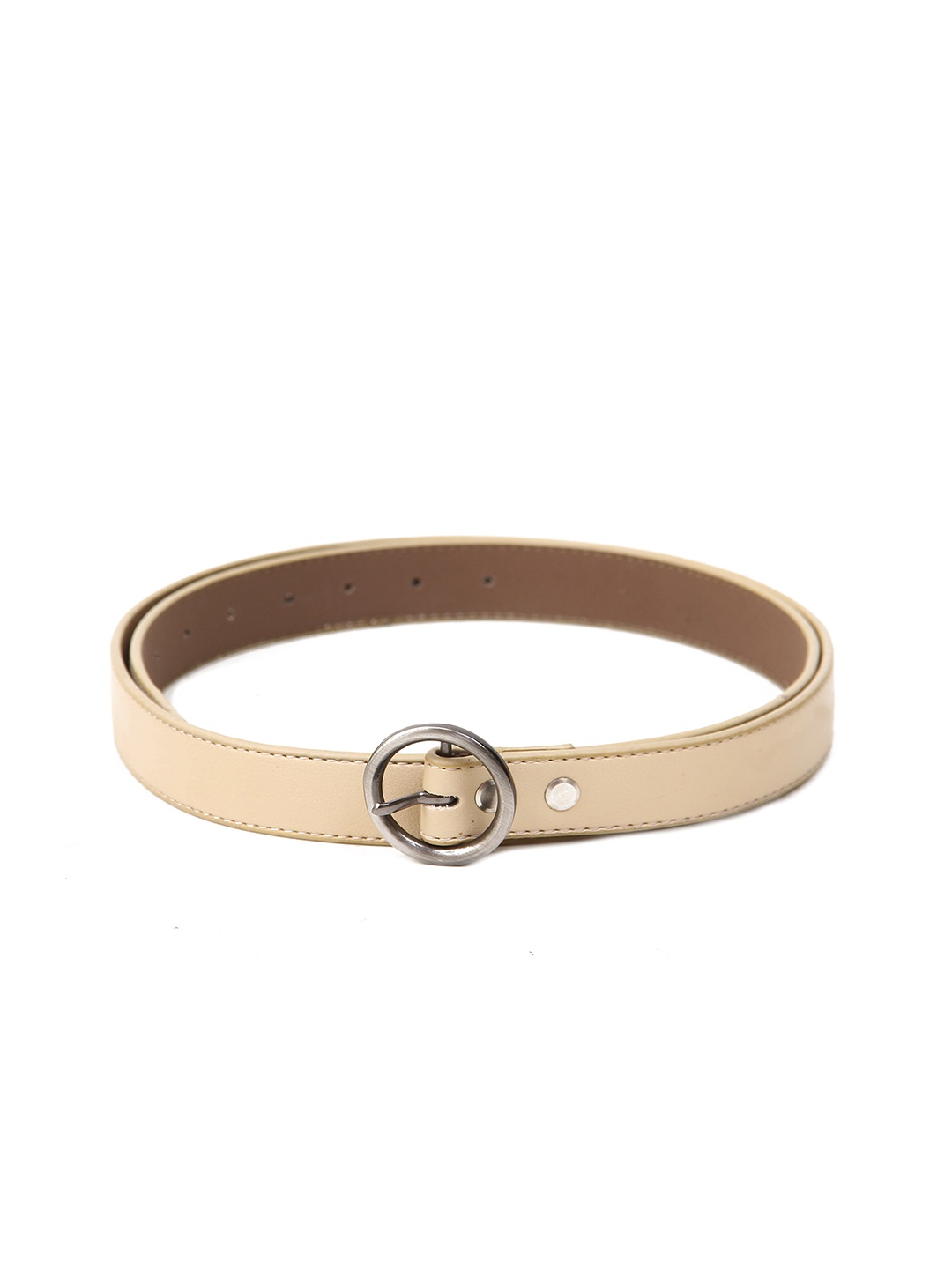 

Calvadoss Women Textured Slim Belt, Beige