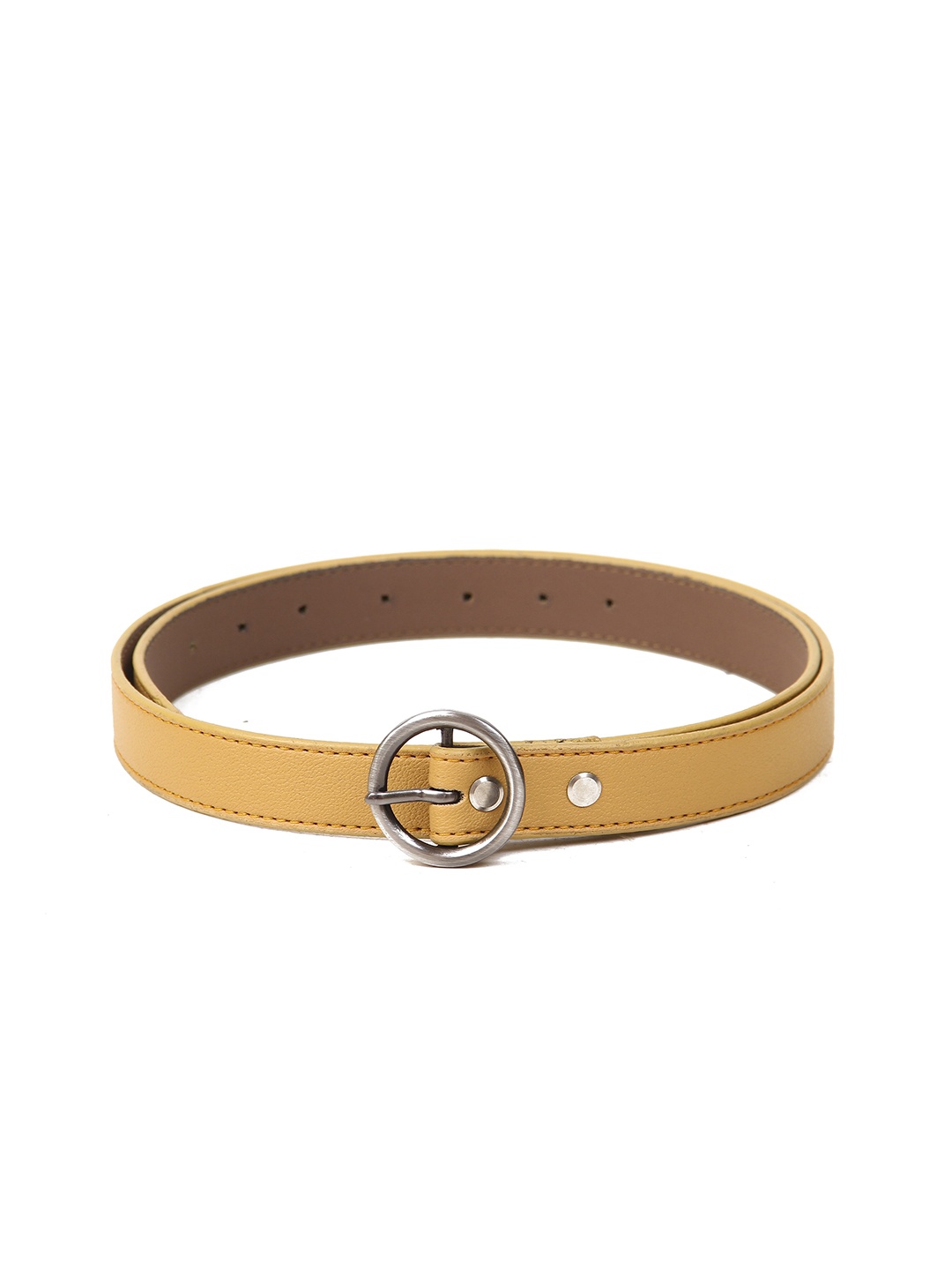 

Calvadoss Women Textured Slim Belt, Mustard