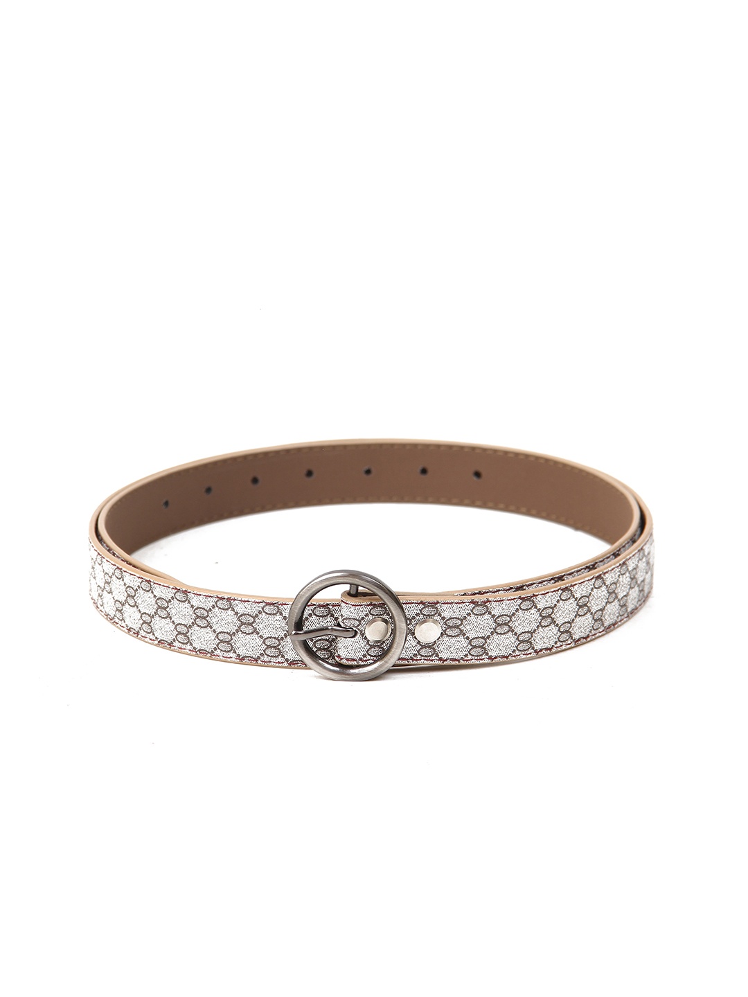 

Calvadoss Women Textured Slim Belt, Beige