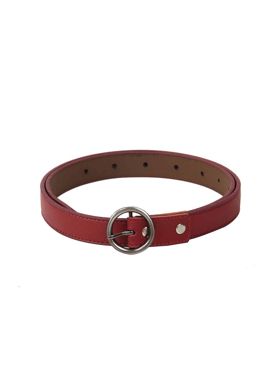 

Calvadoss Women Textured Slim Belt, Maroon