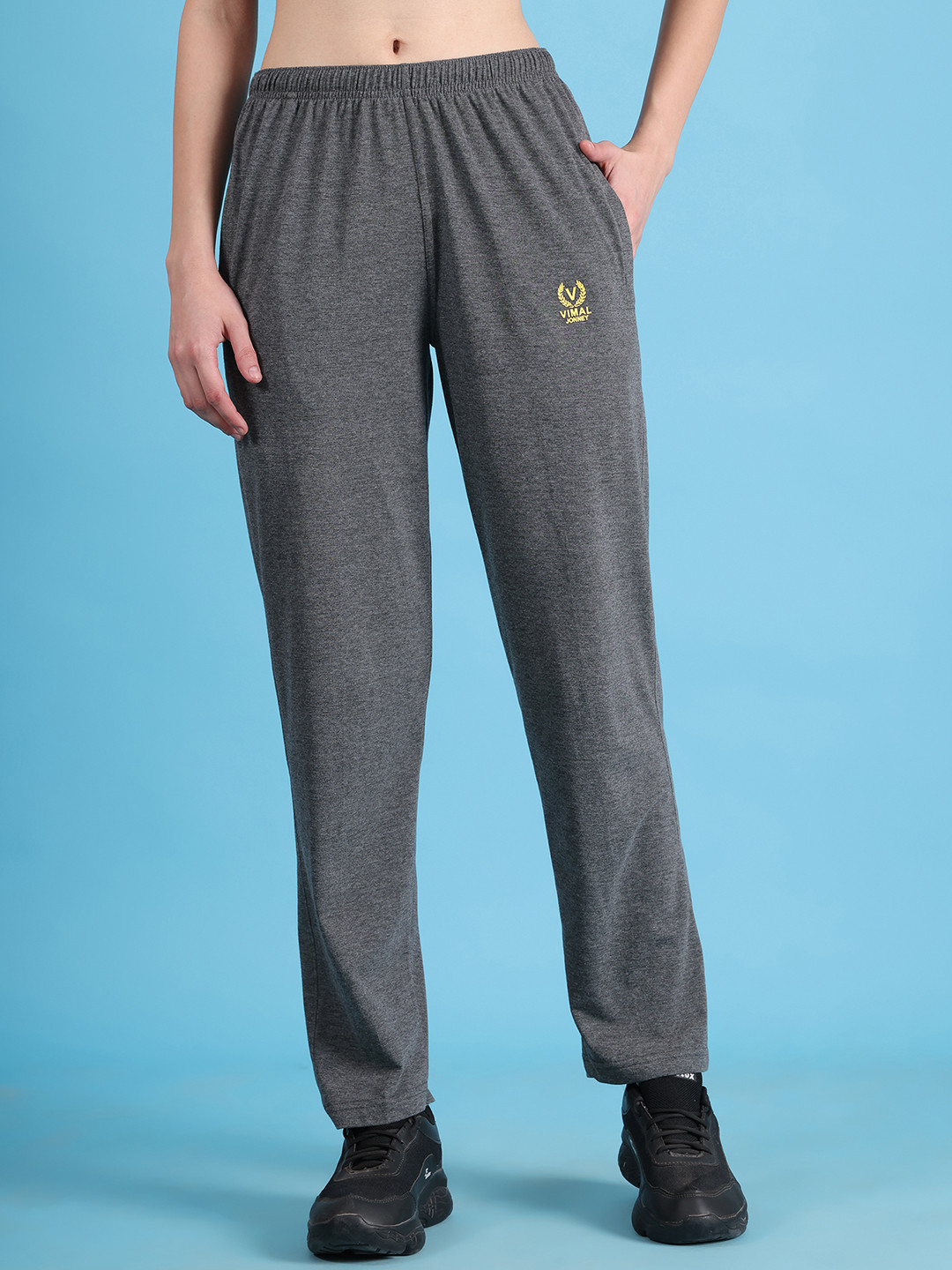 

MACK JONNEY Mid-Rise Cotton Sports Track Pant, Grey
