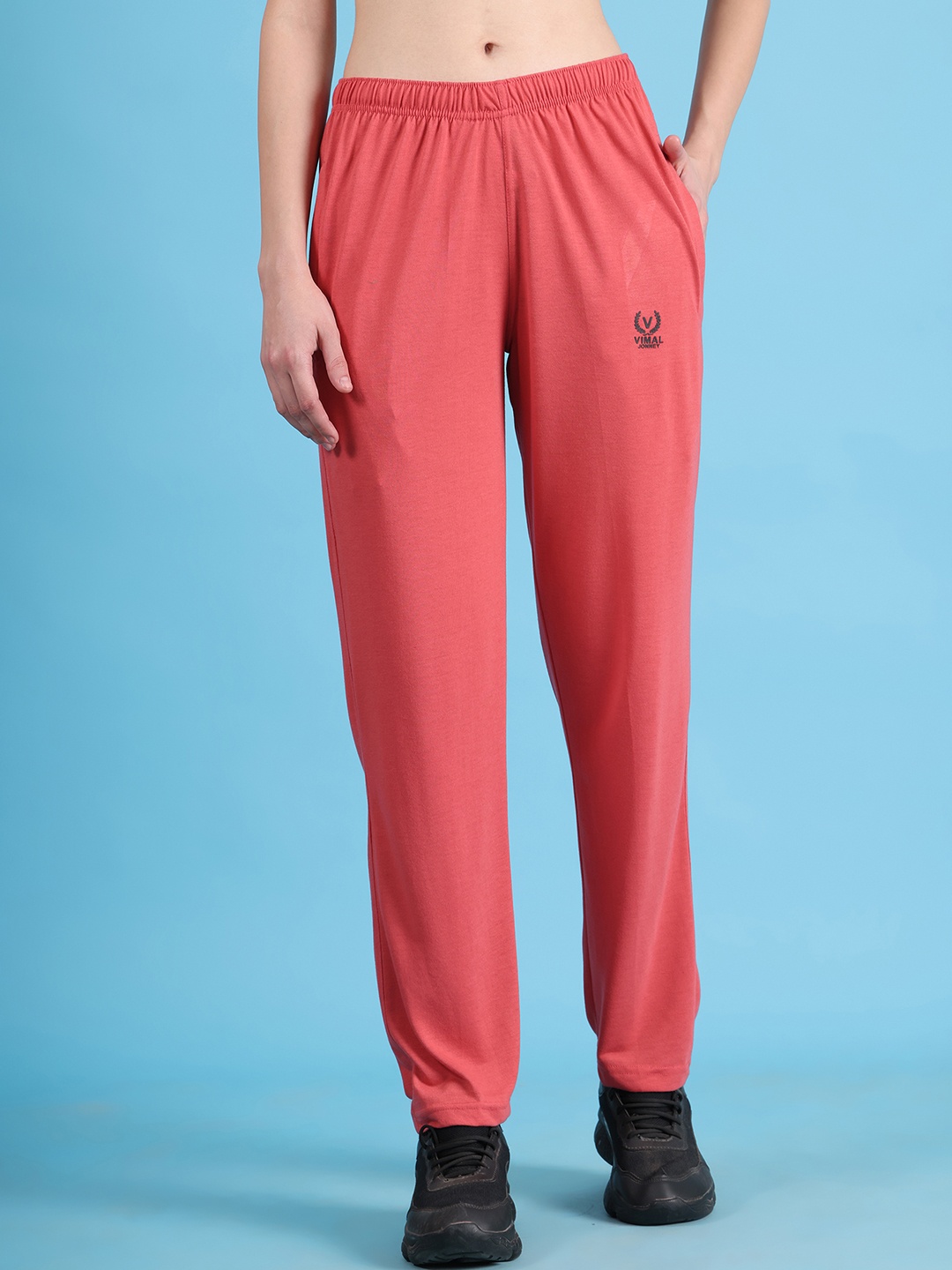 

MACK JONNEY Women Cotton Sports Track Pants, Pink