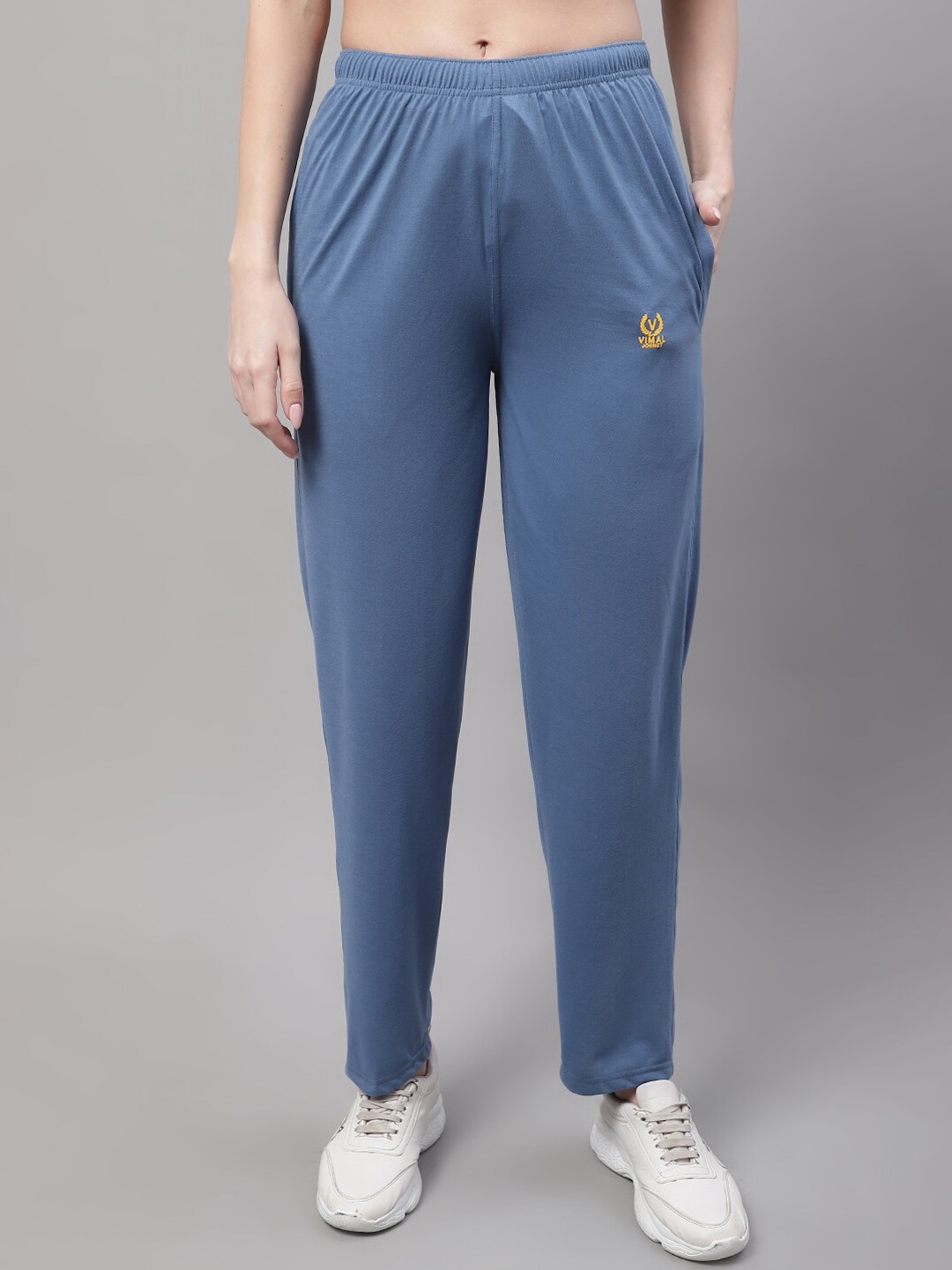 

VIMAL JONNEY Women Cotton Track Pants, Grey