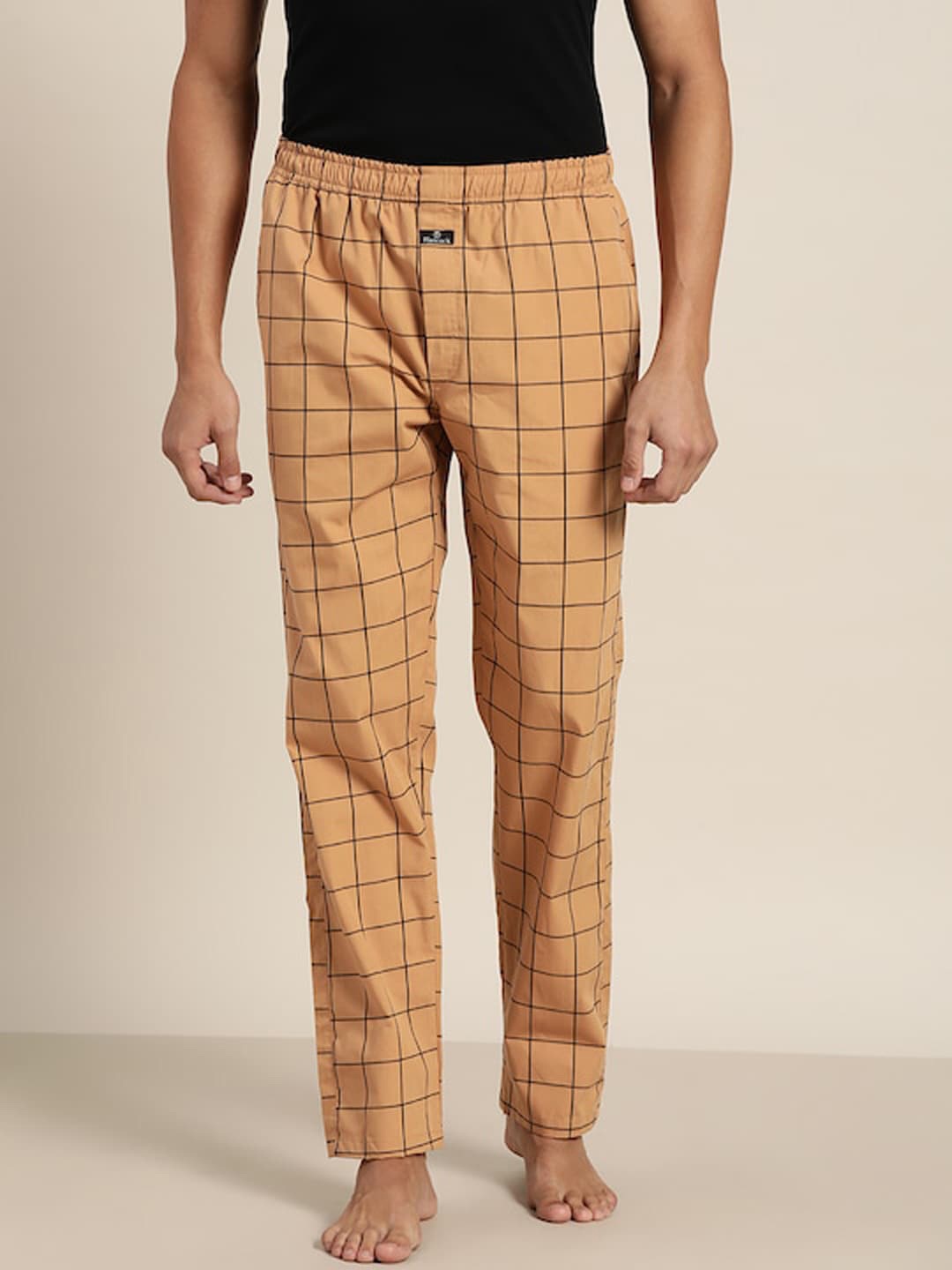 

Hancock Men Checked Cotton Lounge Pant, Beige