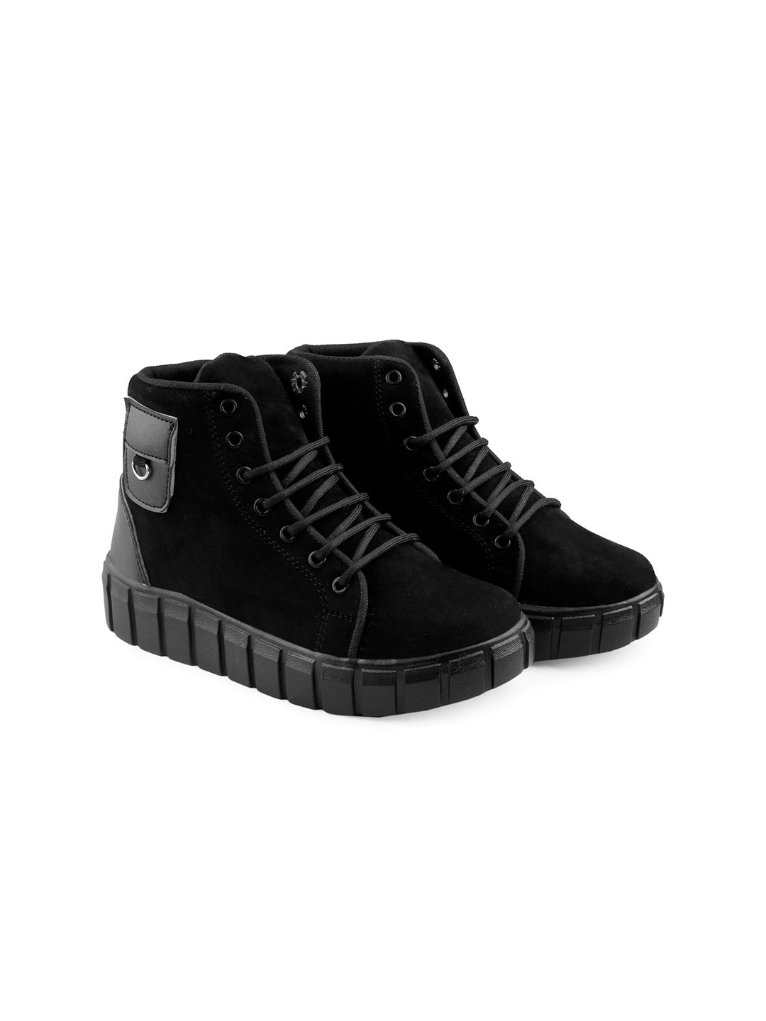 

mr.wonker Women Mid -Top Comfort Insole Basics Sneakers, Black
