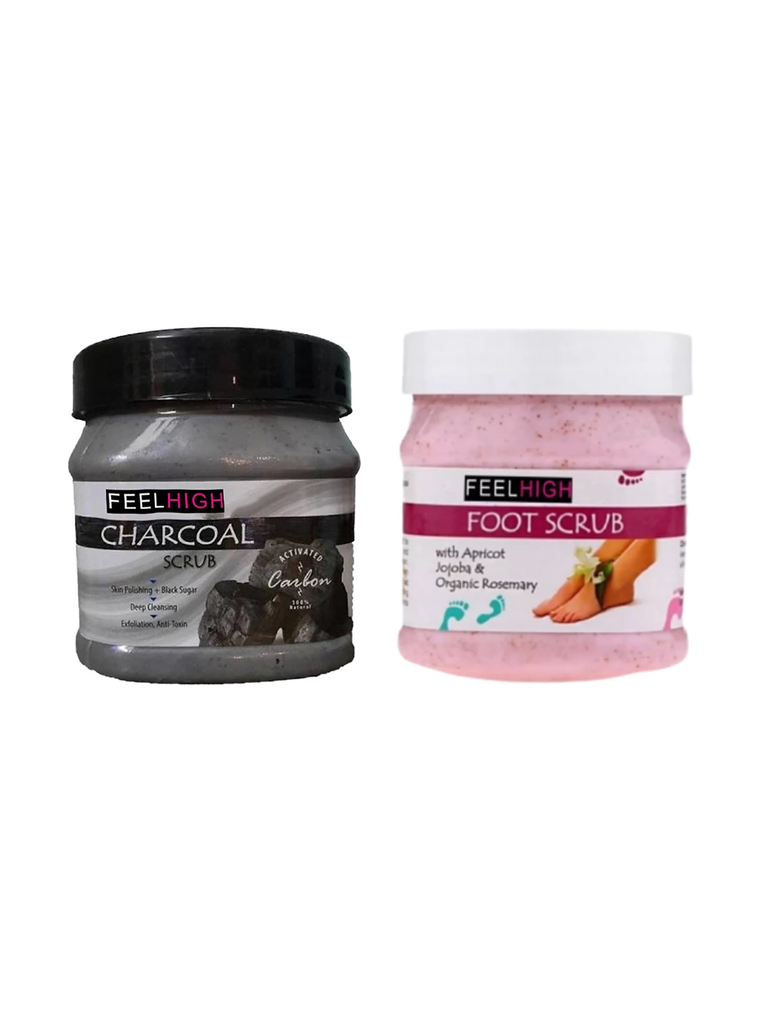 

FEELHIGH Charcoal scrub -500ml & foot Scrub -500ml -pack2 Scrub -Skin care products, Multi