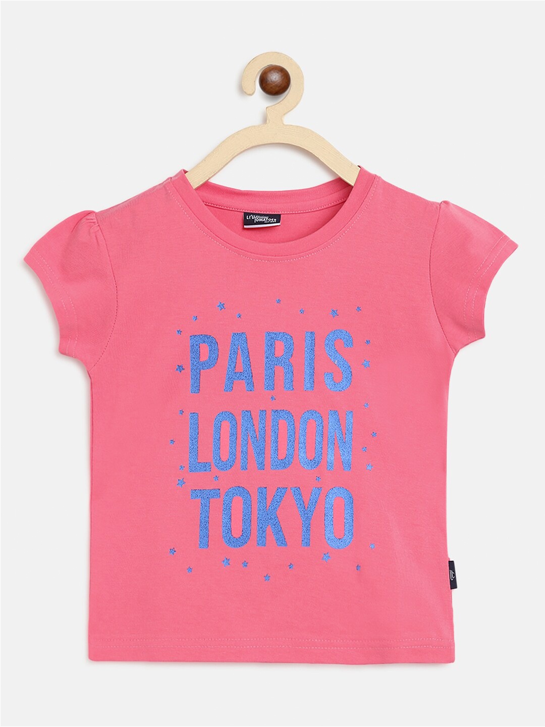 

Lil Tomatoes Typography Round Neck Cotton Top, Pink