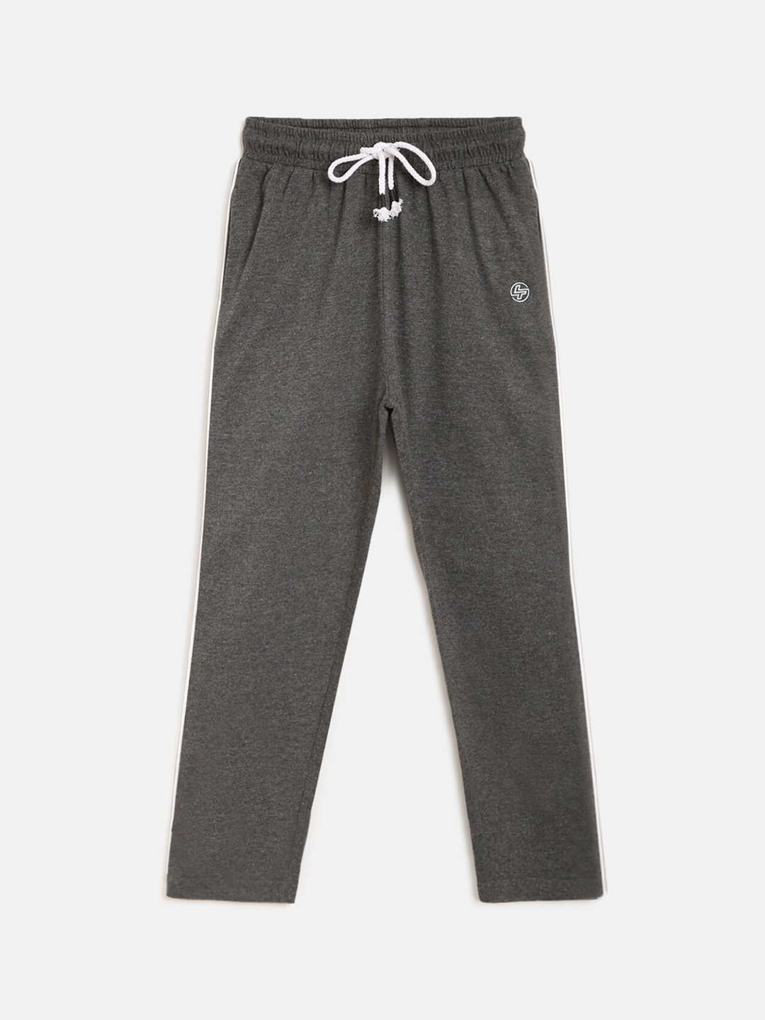 

Lil Tomatoes Boys Brand Logo Printed Mid Rise Track Pants, Grey