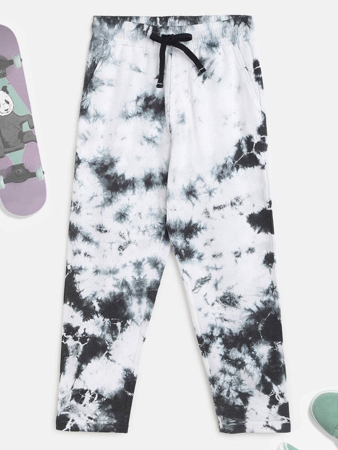 

Lil Tomatoes Boys Printed Breathable Track Pants, White