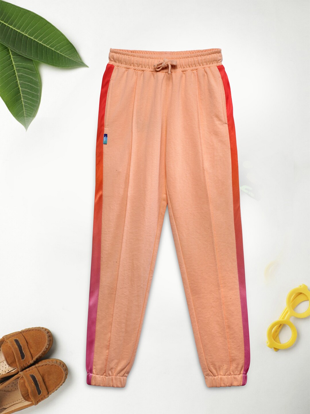 

Lil Tomatoes Girls Mid Rise Breathable Joggers, Peach