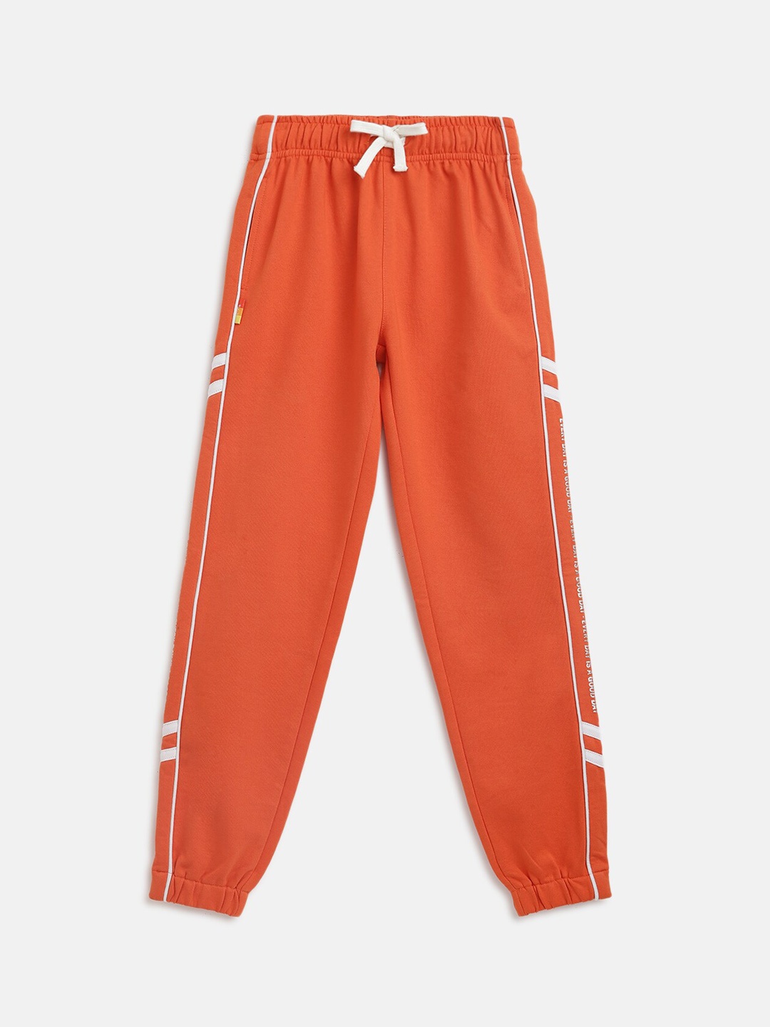 

Lil Tomatoes Girls Side Panel Detail Mid Rise Joggers, Orange