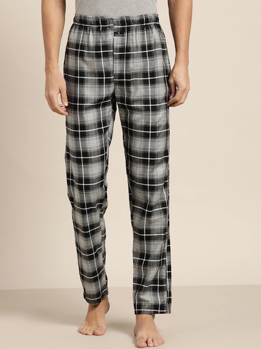 

Hancock Men Checked Cotton Lounge Pant, Black