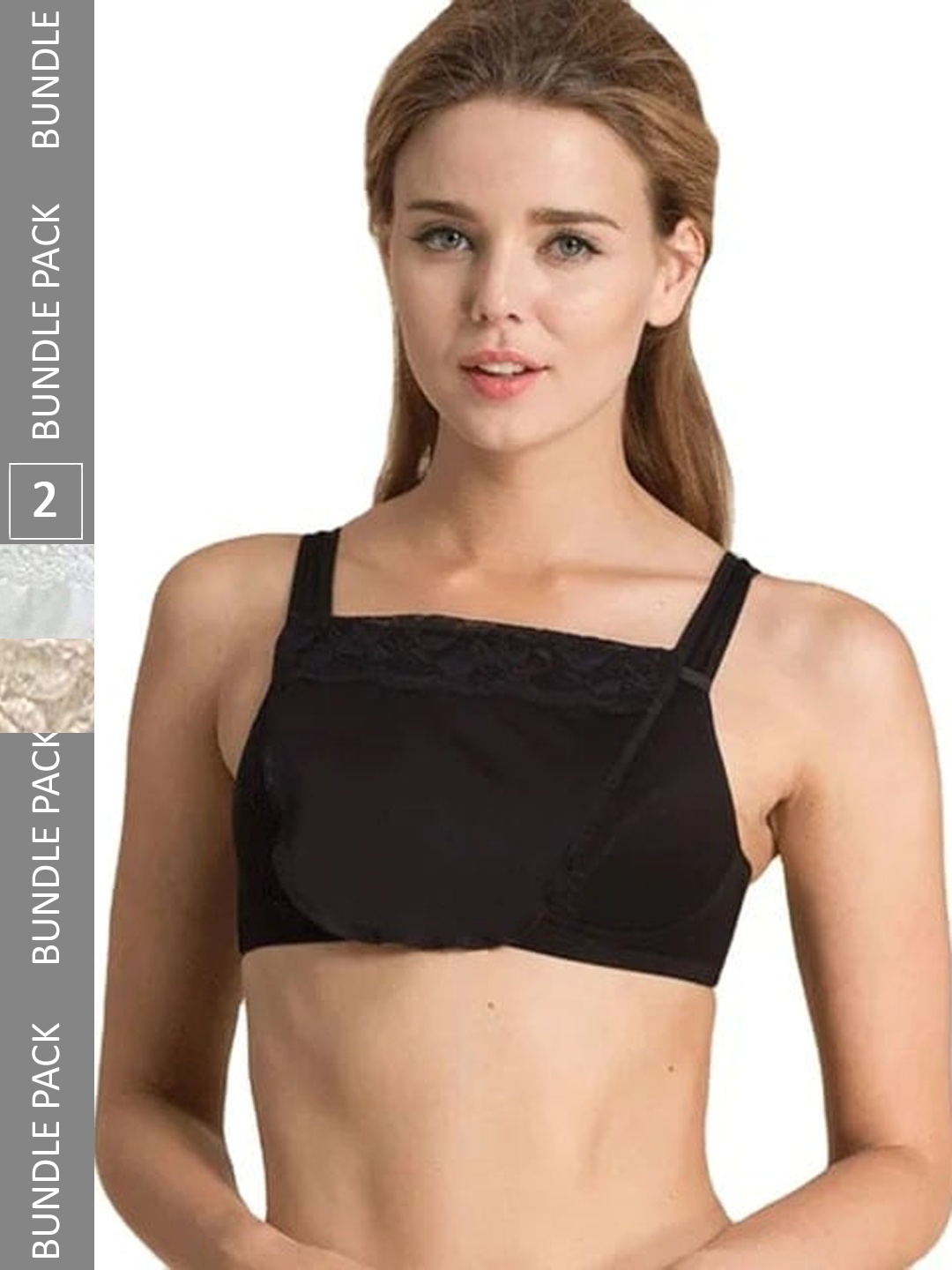 

Hill Islands Pack Of 3 Quick & Easy Clip-on Camisoles, Black