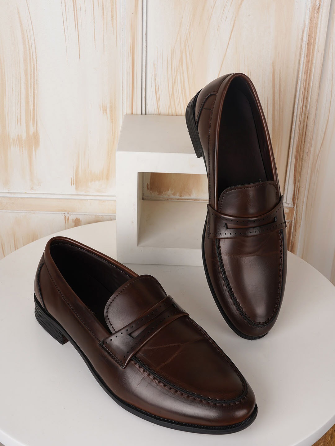 

Style Shoes Men Formal Loafer Slip On Shoes, Brown