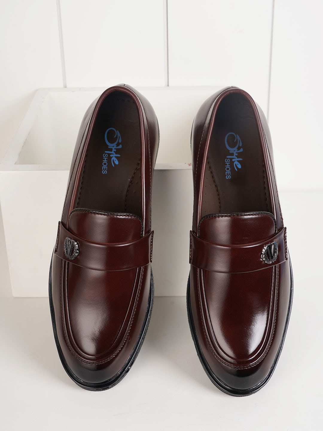 

Style Shoes Men Formal Loafer Slip On Shoes, Brown
