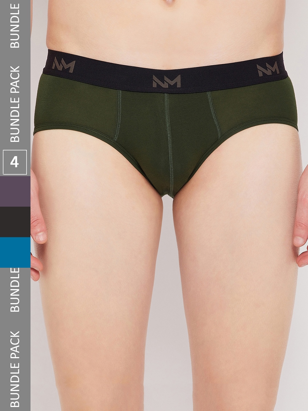 

NEVA Men Pack Of 4 Modal Highly Breathable Super Absorbent Anti-Microbial Basic Briefs, Blue