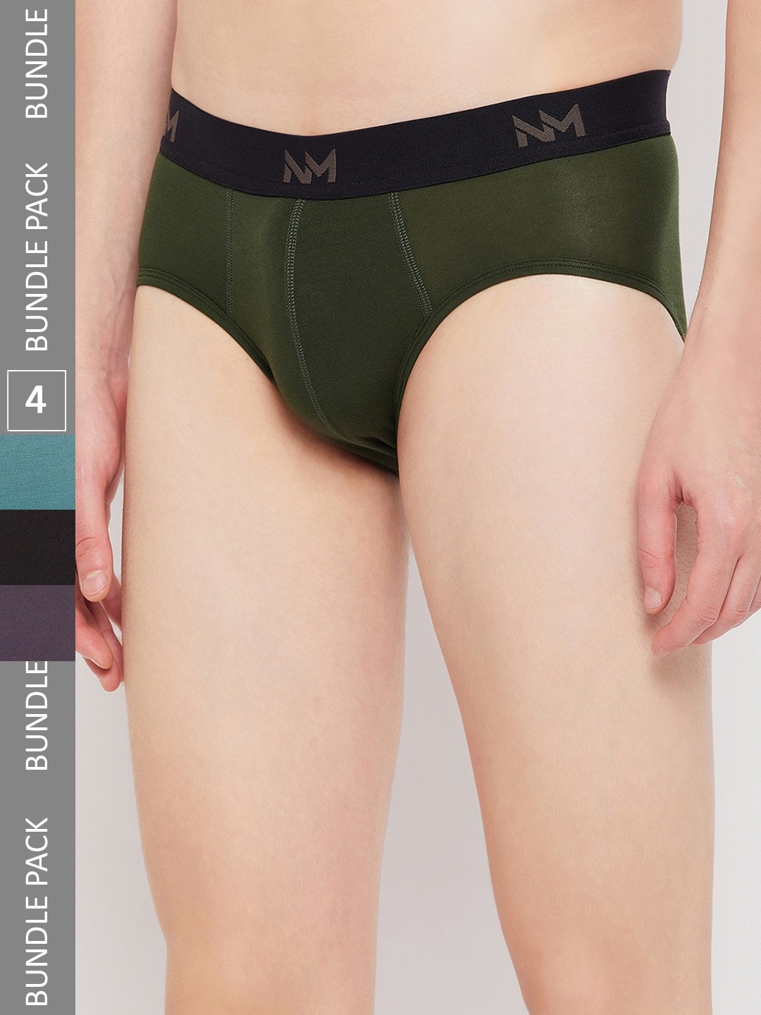 

NEVA Men Pack of 4 Anti Microbial Mid-Rise Basic Briefs, Purple