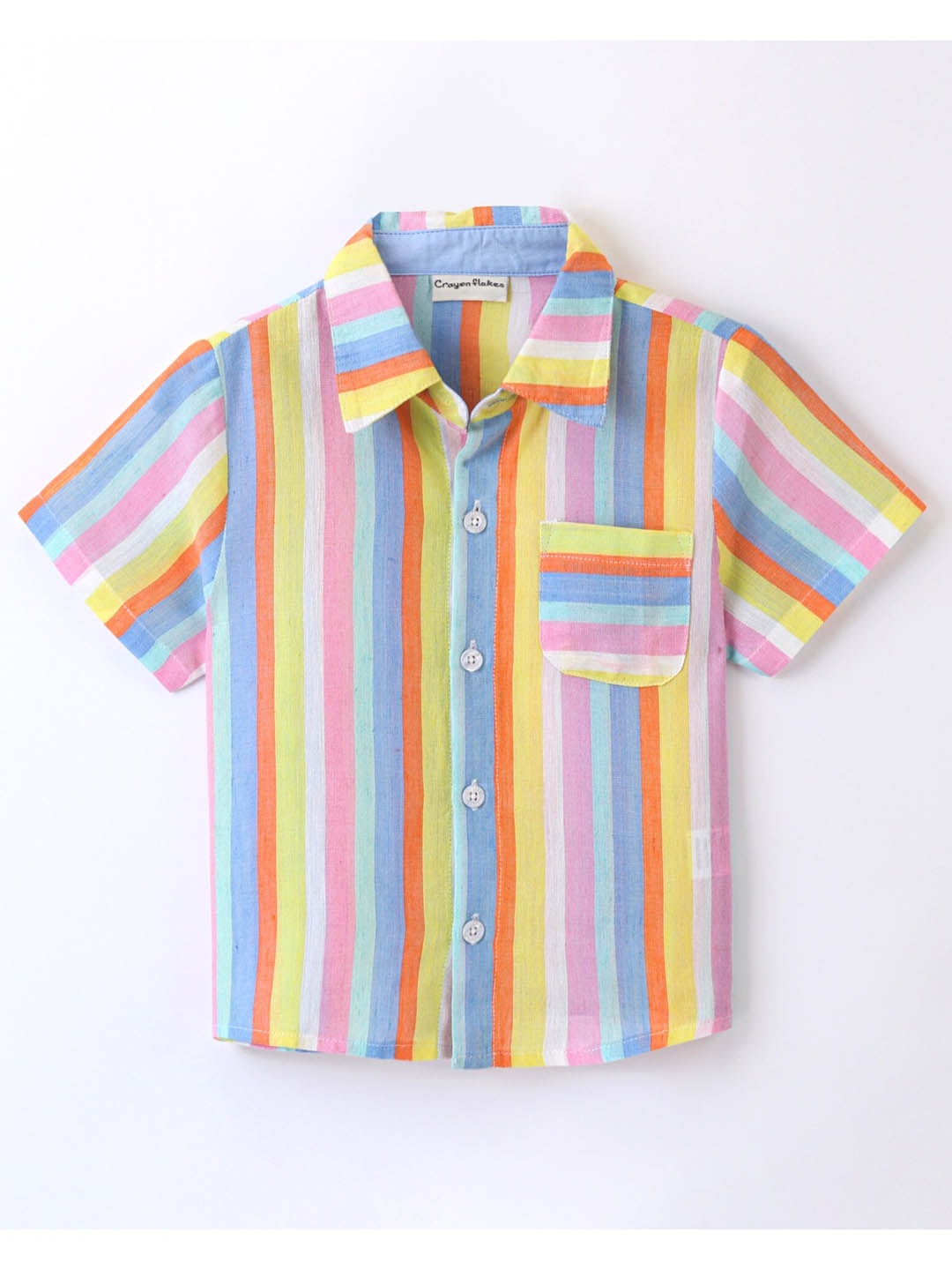 

CrayonFlakes Boys Striped Opaque Casual Shirt, Blue