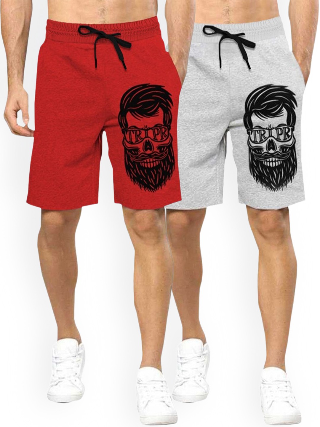 

TRIPR Men Pack of 2 Graphic Printed Shorts, Red