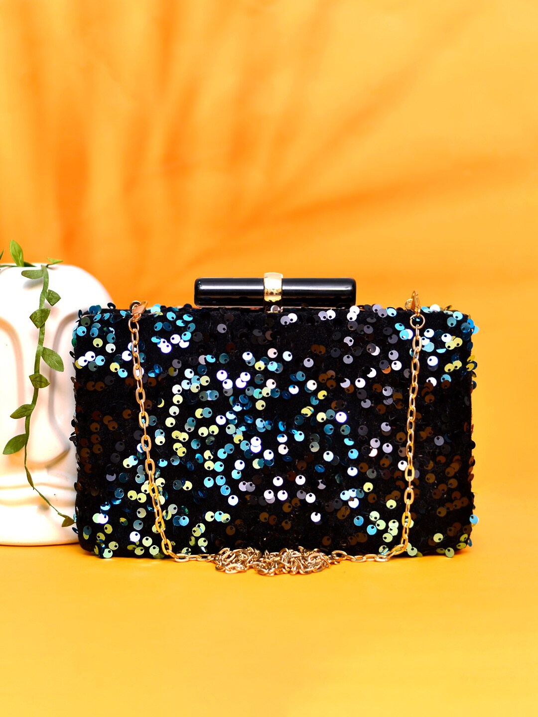 

ARTKLIM Embellished Box Clutch, Blue