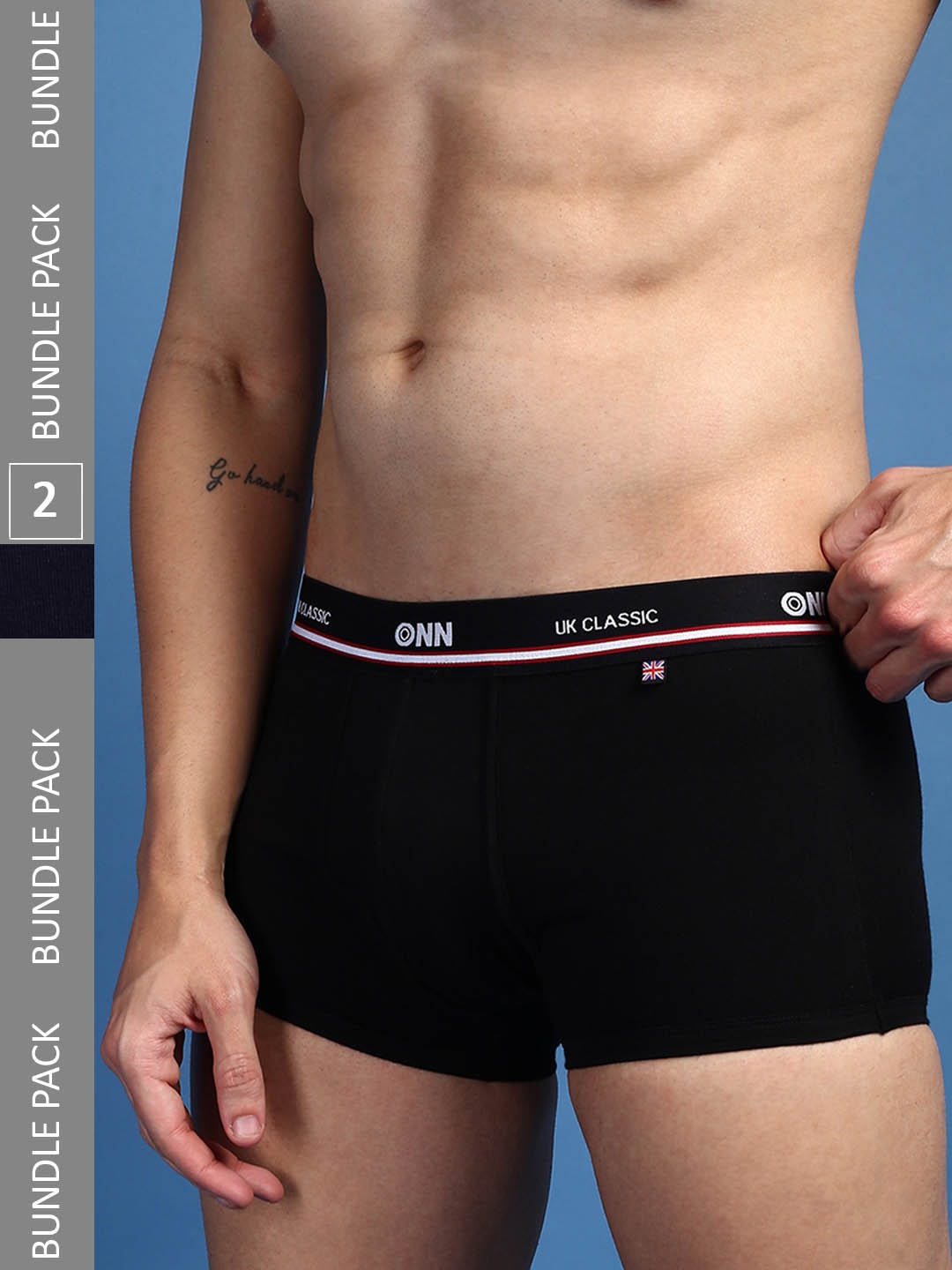 

ONN Men Pack Of 2 Ultra Soft Cotton Trunks, Navy blue