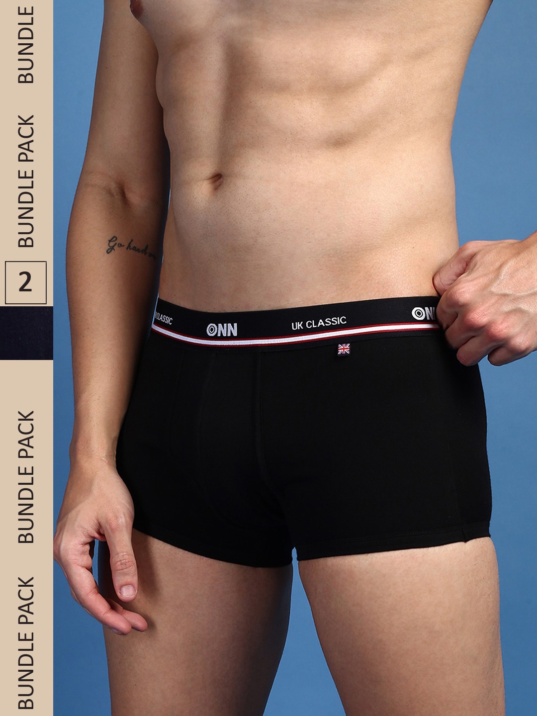 

ONN Pack Of 2 Ultra Soft Cotton Trunks, Navy blue