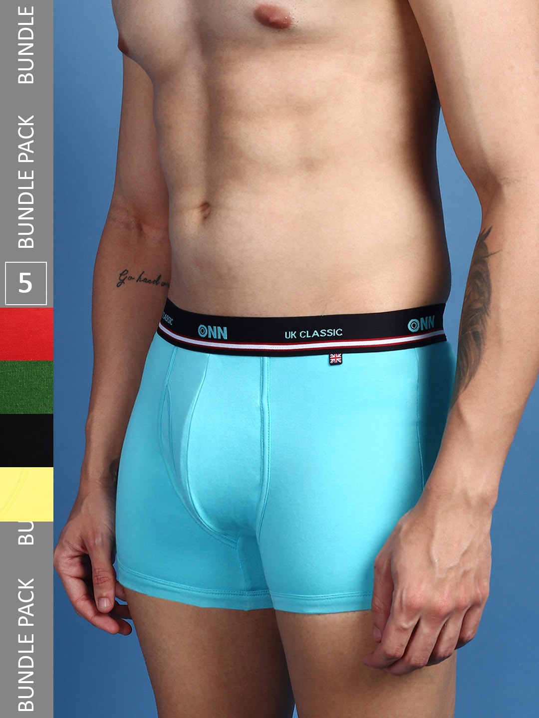 

ONN Men Pack Of 5 Assorted Anti-Microbial Cotton Trunks