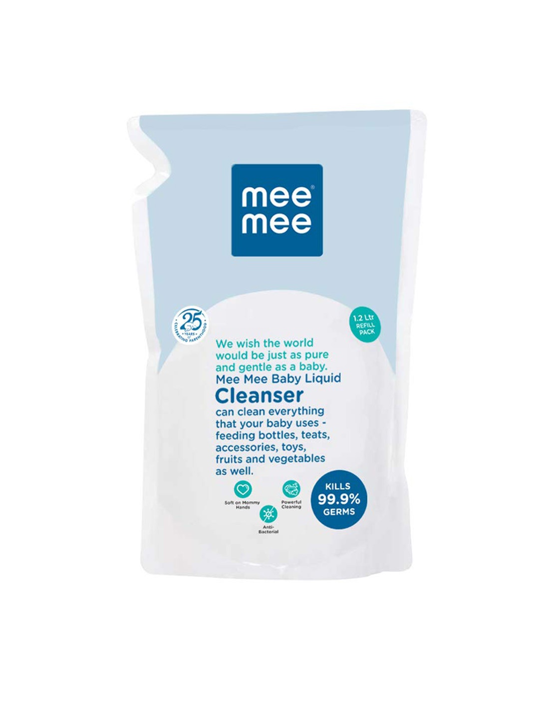 

MeeMee Kids Anti-Bacterial Baby Liquid Cleanser Refill Pack - 1.2L, White