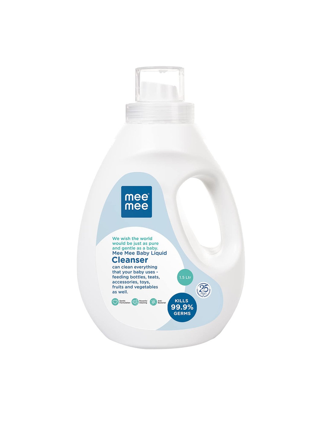 MeeMee Kids Anti-Bacterial Baby Liquid Cleanser 1.5 Litres, White