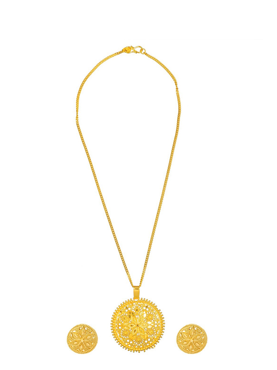 

Shining Jewel - By Shivansh Gold-Plated Necklace & Earrings Set