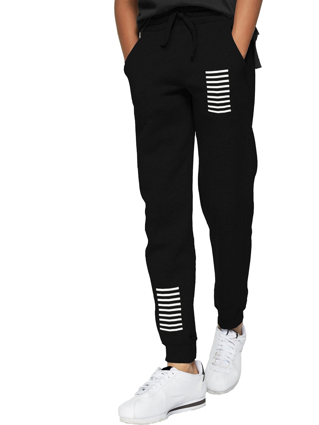 

TRIPR Boys Mid Rise Cotton Joggers, Black