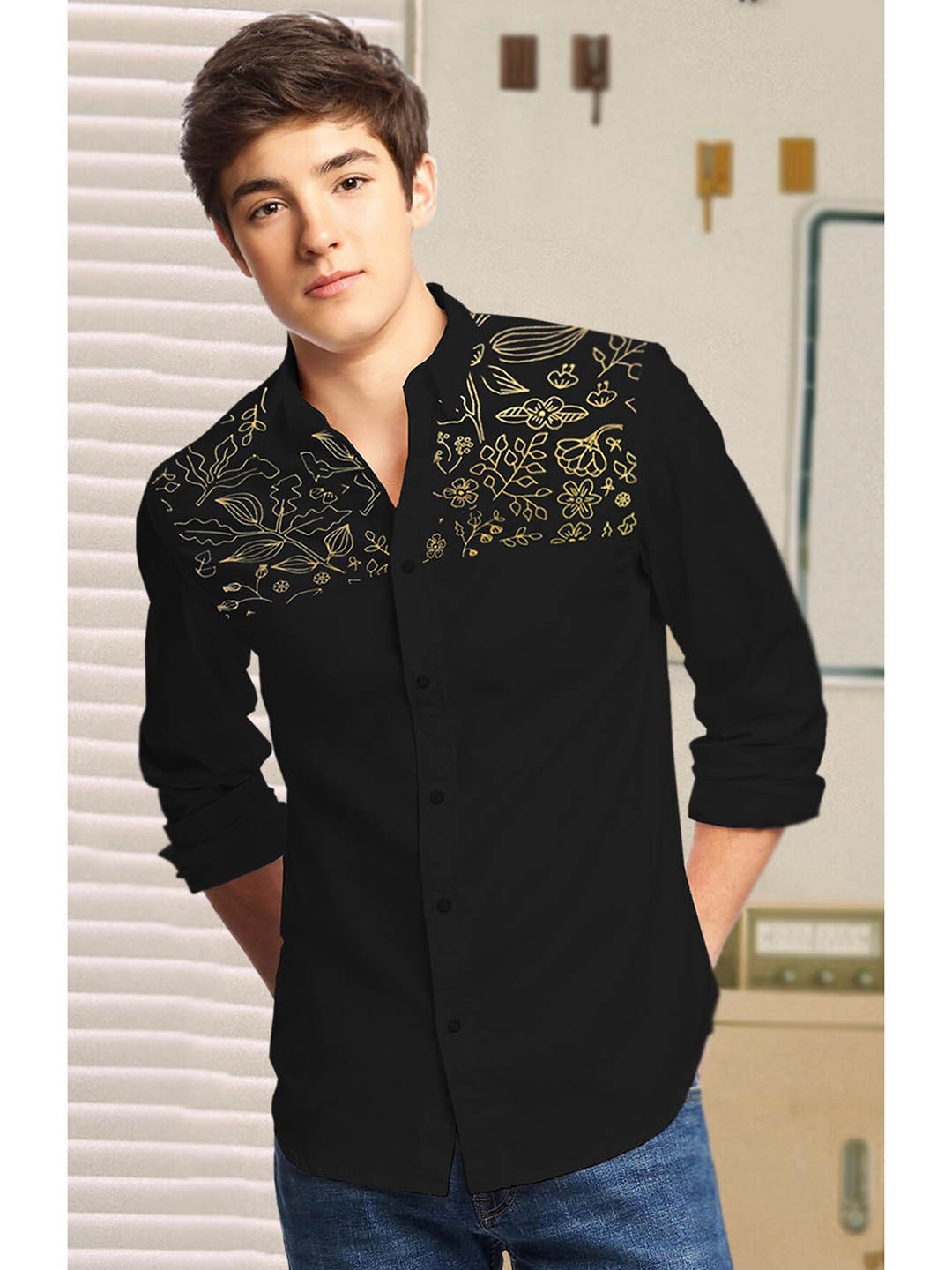 

TRIPR Boys Black Floral Opaque Printed Casual Shirt