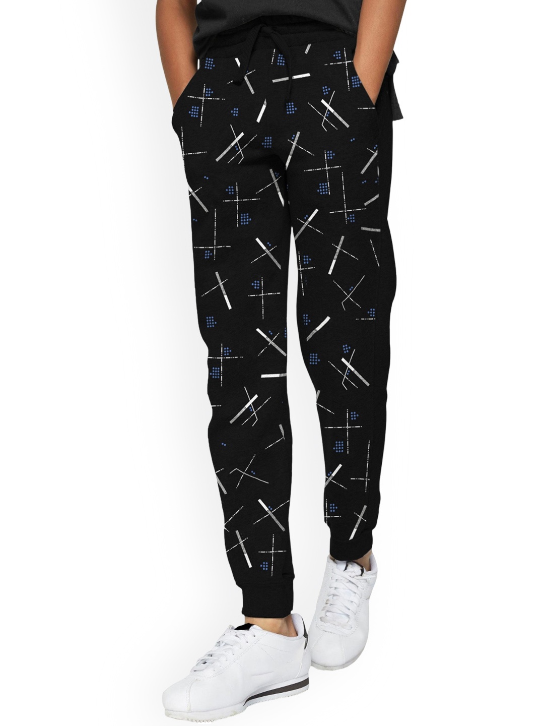 

TRIPR Boys Printed Cotton Joggers, Black