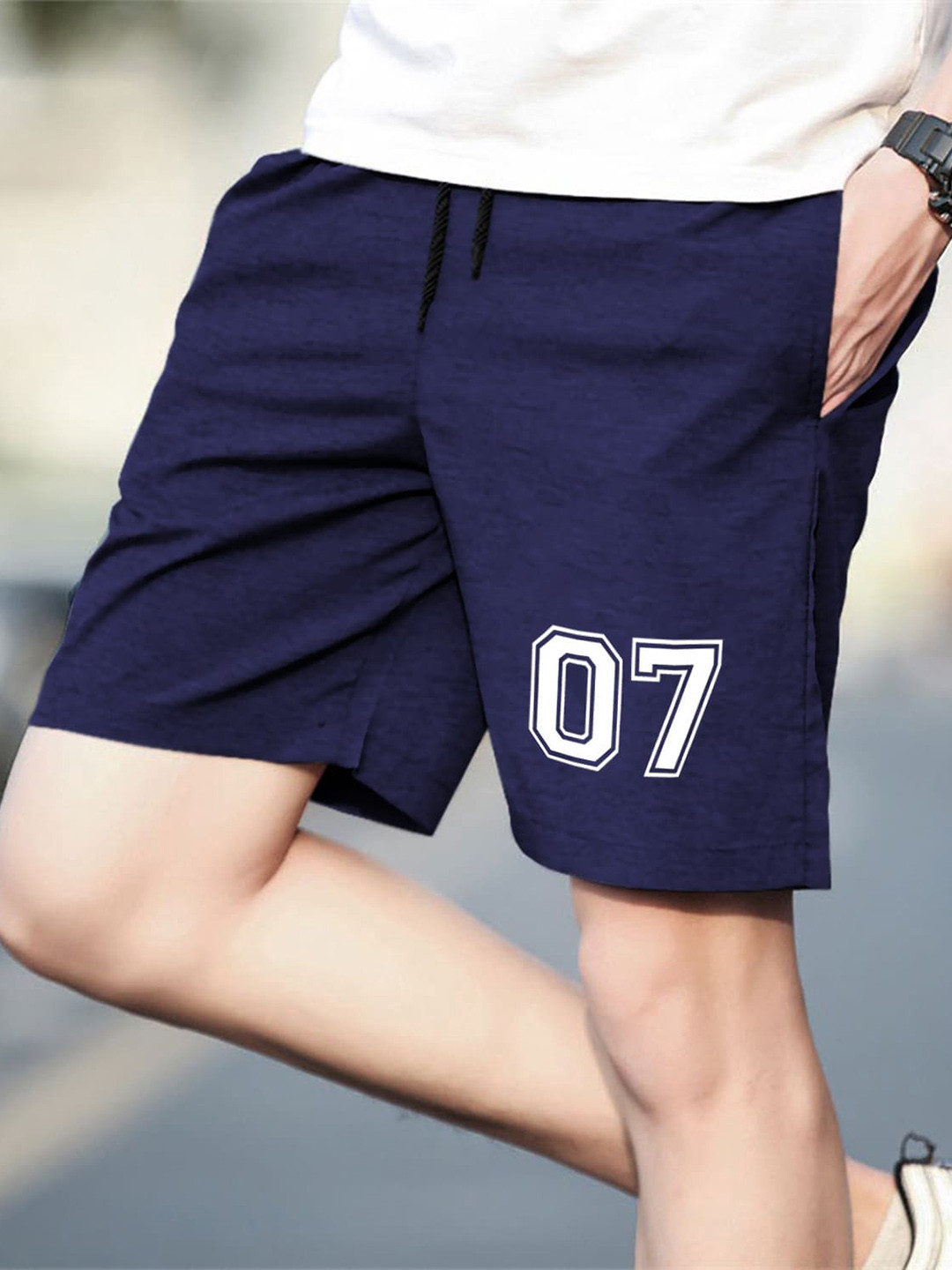 

BLIVE Men Above Knee Regular Shorts, Navy blue