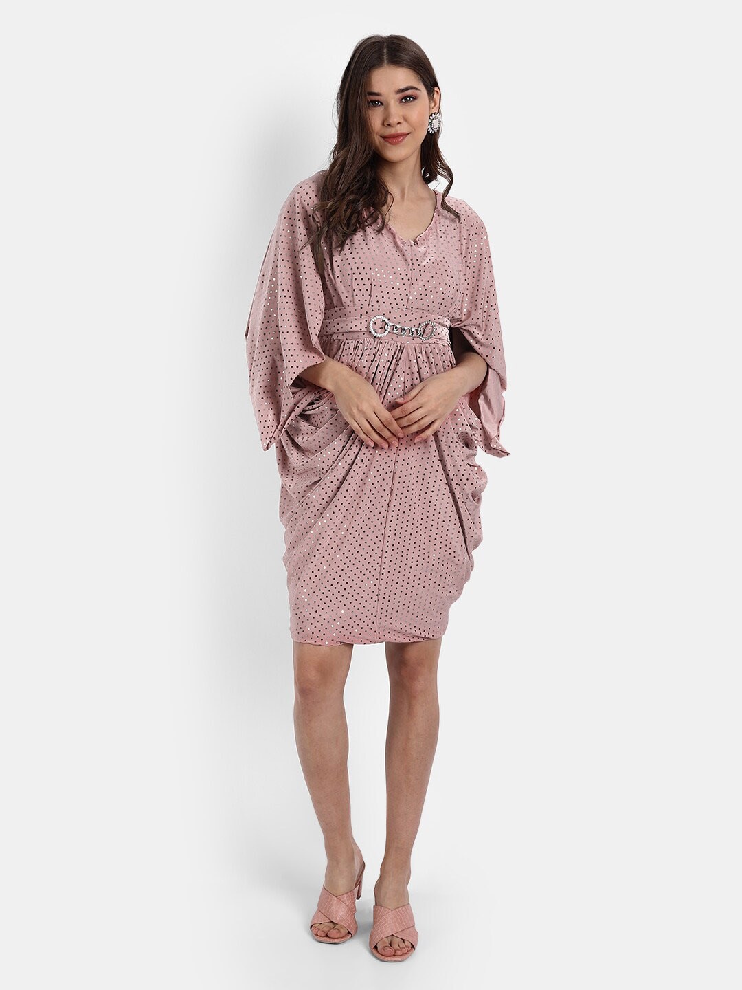 

BROADSTAR V-Neck Embellished Sheath Dress, Pink